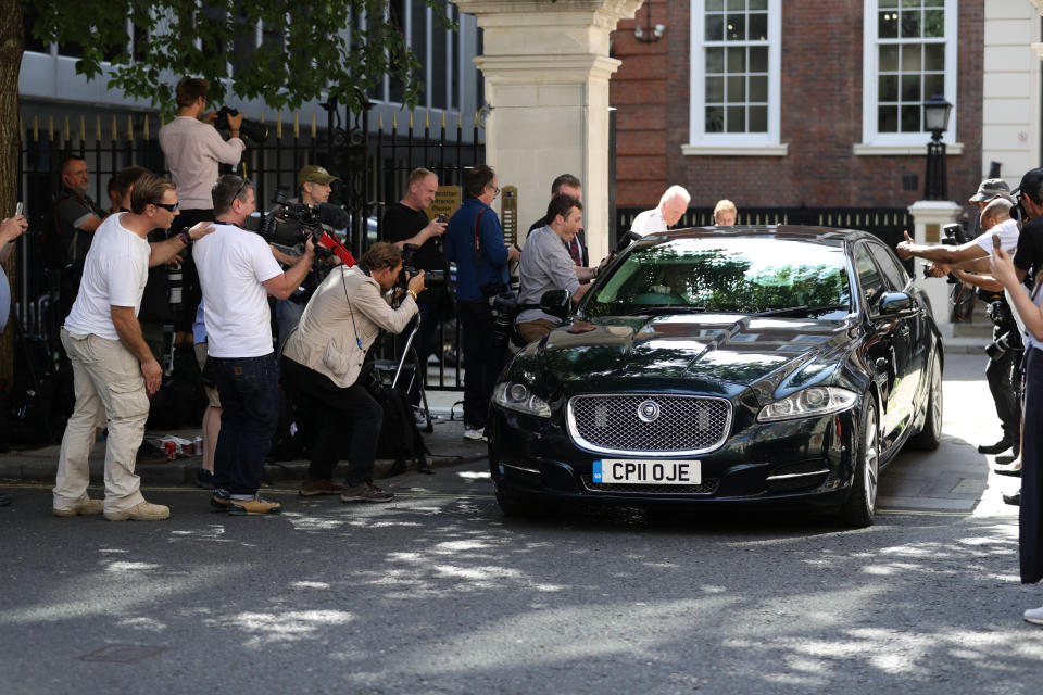 Newly elected leader of the Conservative party Boris Johnson leaves Conservative party HQ in Westminster, London, on the day it was announced that he had won the leadership ballot and will become the next Prime Minister.