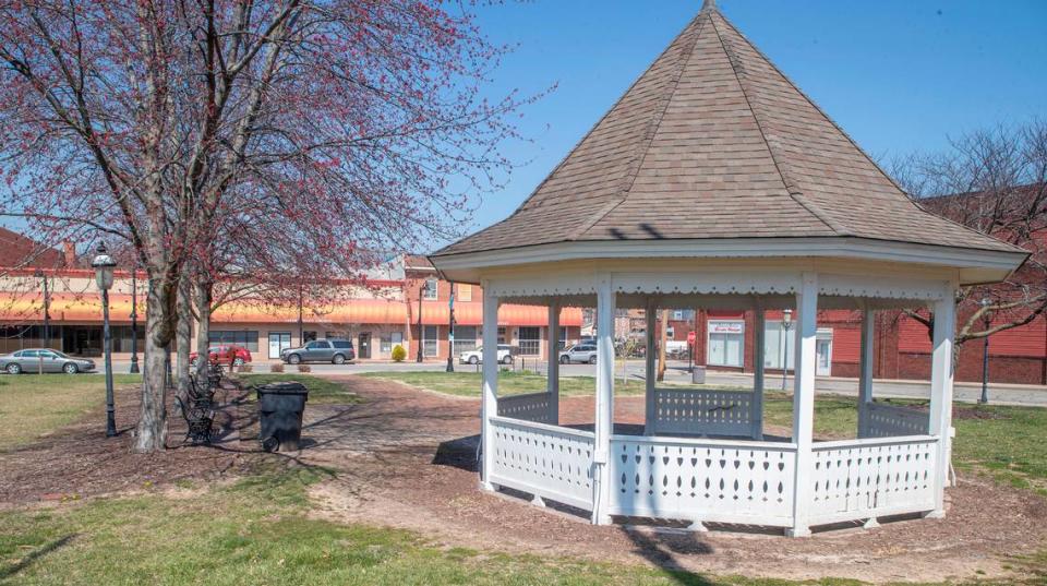 The gazebo at Ever and Anon Park in downtown Belleville was constructed as a place where weddings could take place with a “rose garden backdrop,” according to the city’s website.