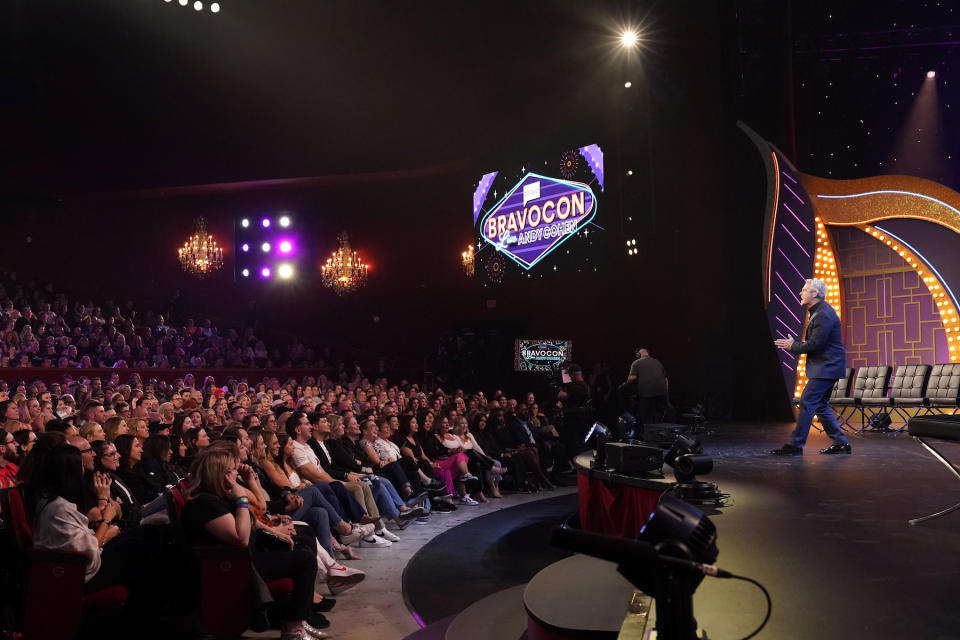 BRAVOCON -- “BravoCon Live with Andy Cohen! The Reading Room from Paris Theater in Las Vegas, NV on Sunday, November 5, 2023” -- Pictured: Andy Cohen -- (Photo by: Ralph Bavaro/Bravo)