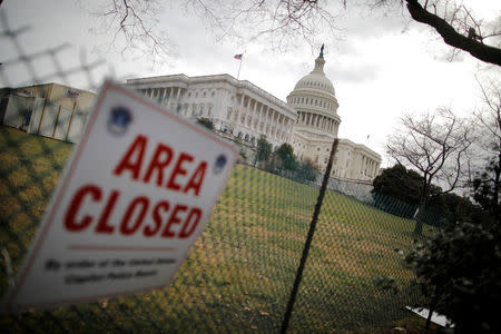 U.S. Capitol building is seen during the third day of a government shutdown in Washington, U.S. January 22, 2018. REUTERS/Carlos Barria