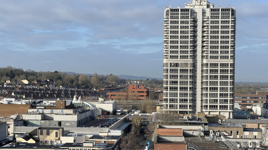 Swindon central skyline with DMJ tower