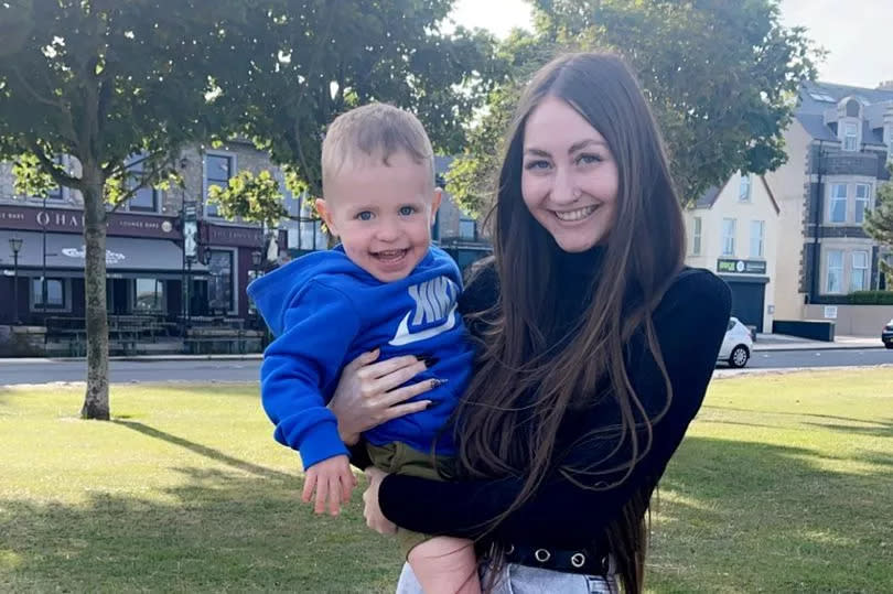 Kelly Lynch pictured with her baby brother Finn