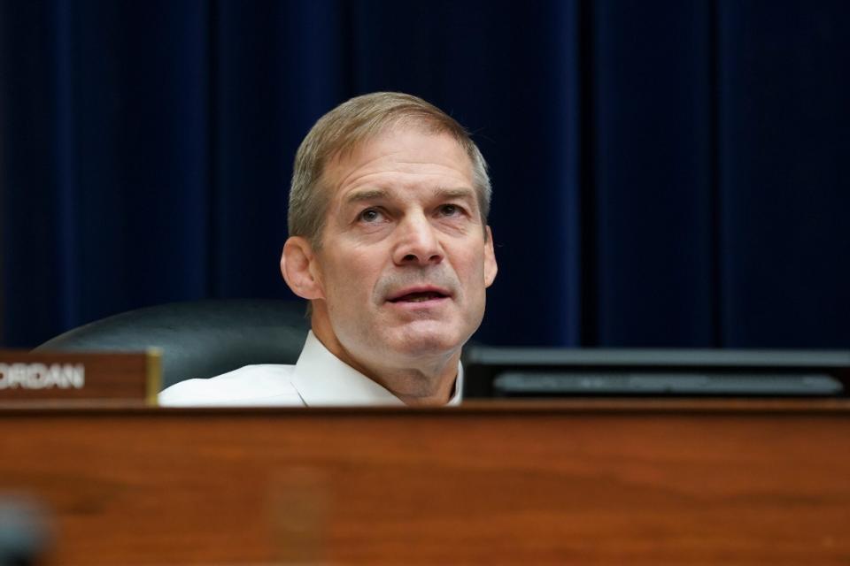 Rep. Jim Jordan, R-Ohio, listens during a hearing on Capitol Hill in Washington on Wednesday, Sept. 23, 2020. 