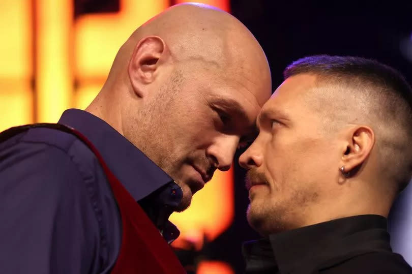 Oleksandr Usyk (right) and Tyson Fury