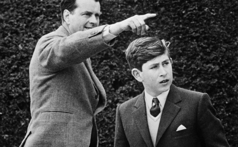 Prince Charles Enters a New School the Gordonstoun school, As His Father Prince Philip did, With School President Captain Ian Tennant, in Elgin, United Kingdom,