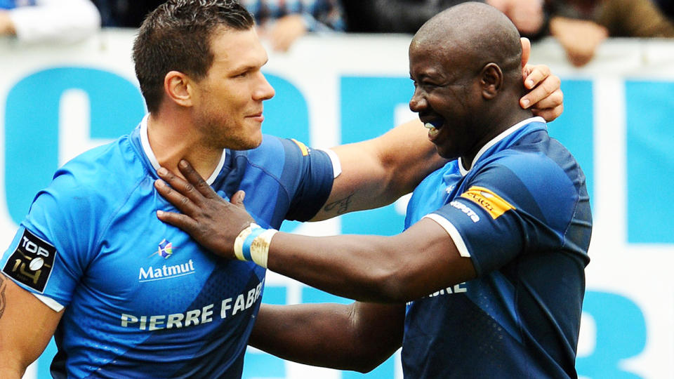 Ibrahim Diarra, pictured here celebrating a try with Remy Grosso.