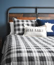 <p> Country style goes hand in hand with on-trend checks, bringing a wholesome, cottagecore look to any space. </p> <p> Forget the safe plain-plaid, this season checks are bigger, brighter, and bolder than ever before. Cheerfully hot-trotted from the summer catwalk into hunker-down homes, this rustic-ruffled pattern comes freshly delivered with a breezy, mischievous attitude - giving upholstery and everyday homeware a cheerful dollop of whimsical wholesomeness. Generational in appeal, and charming the socks off city and country-dwellers alike, chirpy-checks tick all the new-nostalgia &#x2018;boxes&#x2019;. &#xA0;&#xA0; </p> <p> We love the combination of chunky mono check bedlinen, and farmhouse industrial bed in this rustic bedroom design - it&apos;s super cozy and inviting, just the thing for lazy weekend lie-ins...zzz... </p>