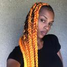 Not everyone likes the taste of candy corn, but the look of these orange-and-yellow ombré jumbo braids is making me want to eat a bowl full of them. The braids, done by YouTuber <a href="https://www.instagram.com/p/BavP8AxBP99/?taken-by=kersti.pitre" rel="nofollow noopener" target="_blank" data-ylk="slk:Kersti Pitre;elm:context_link;itc:0;sec:content-canvas" class="link ">Kersti Pitre</a>, are what she likes to call Kandy Cornrows. We think the name fits perfectly.