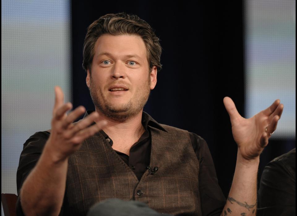 No stranger to perceived homophobia, Shelton was heavily criticized <a href="https://twitter.com/#%21/blakeshelton/status/65999662171172865" target="_hplink">after he tweeted</a>, "Re-writing my fav Shania Twain song ... Any man that tries touching my behind he's gonna be a beaten, bleedin', heaving kind of guy."    He later apologized for the gaffe via Twitter, noting:     <blockquote>Hey y'all allow me to <a href="https://twitter.com/#!/blakeshelton/status/66171257435066368" target="_hplink">seriously apologize</a> for the misunderstanding with the whole re-write on the Shania song last night...</blockquote>     <blockquote>It honestly <a href="https://twitter.com/#!/blakeshelton/status/66171941303762944" target="_hplink">wasn't even meant</a> that way... I now know that their are people out there waiting to jump at everything I say on here or anywhere</blockquote>    <blockquote>But when it comes to<a href="https://twitter.com/#!/blakeshelton/status/66173127956242432" target="_hplink"> gay/lesbian rights</a> or just feelings... I love everybody. So go look for a real villain and leave me out of it!!!</blockquote>     The original lyrics are, "Any man of mine better walk the line/ Better show me a teasin', squeezin', pleasin' kinda time."