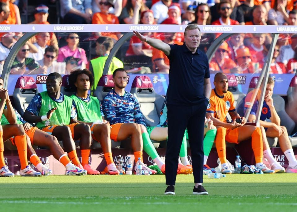 Ronald Koeman directs his Dutch team from the touchline (Reuters)
