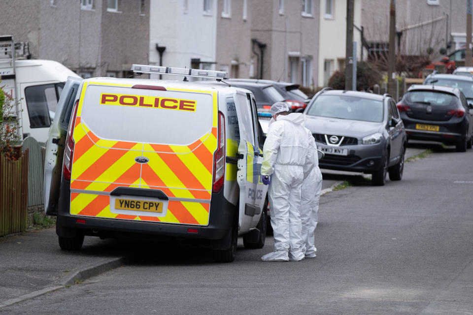 Police and forensics at the house in Barnsley. (Tom Maddick/SWNS)