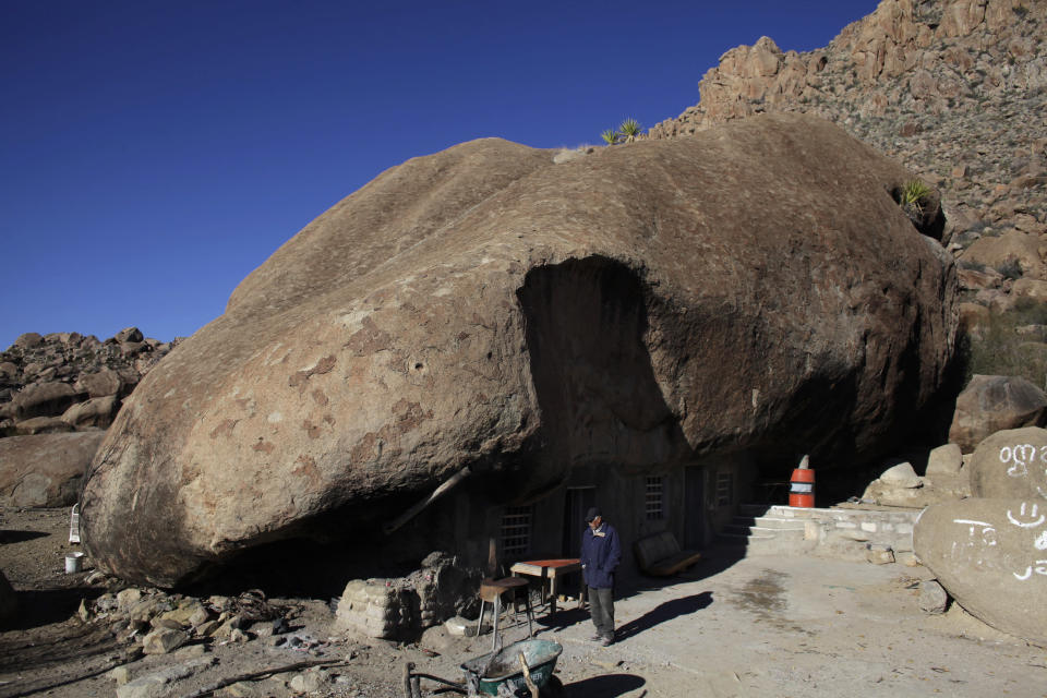 Hernandez stands outside his home near San Jose de Las Piedras in Mexico's northern state of Coahuila