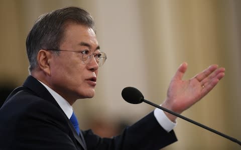 President Moon Jae-in said last week the spate of accounts of abuse was a shameful tarnish on South Korea's 'bright image as a sports powerhouse' - Credit: Getty&nbsp;