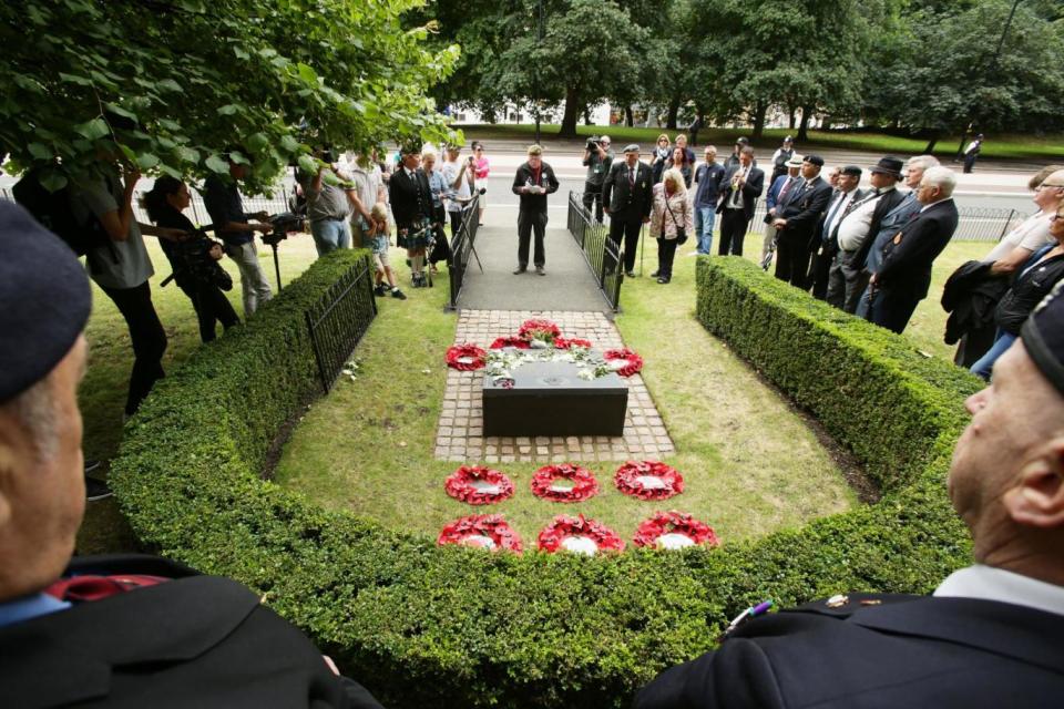 Hyde Park: Relatives lay wreaths in memory of those killed (PA)