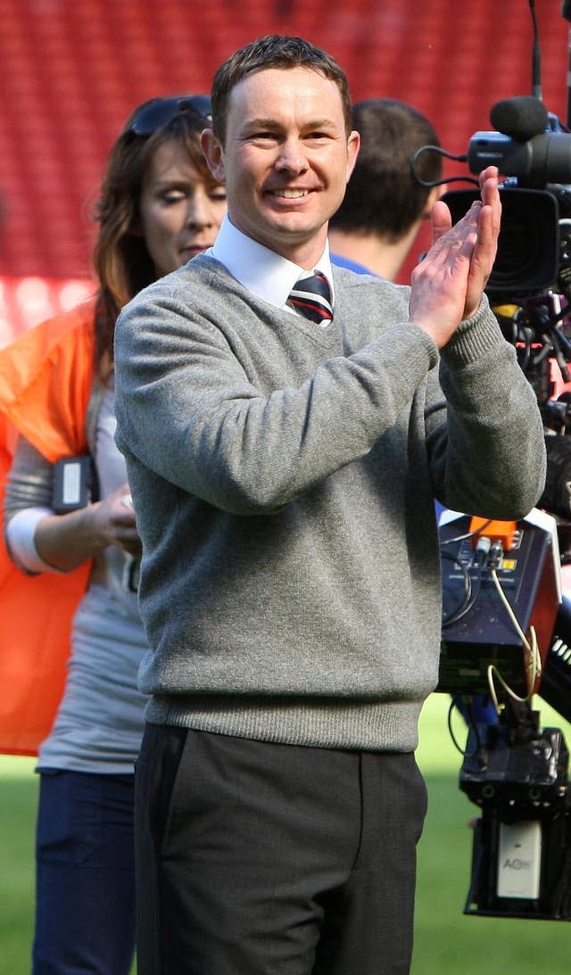 Derek Adams celebrates beating Celtic in the 2010 Scottish Cup semi-final