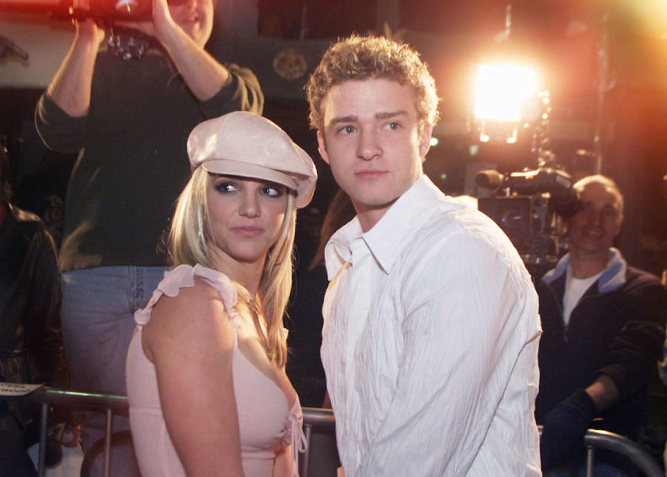 Britney Spears and Justin Timberlake at the Crossroads premiere. Photo: Getty 