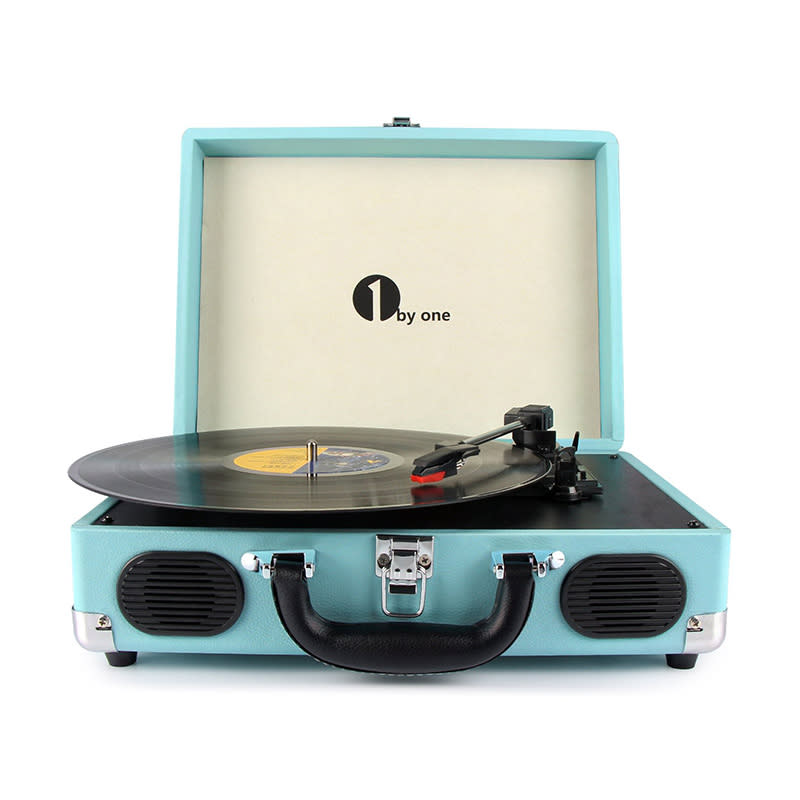 <p>Music lovers looking to get into the vinyl scene will love this vintage-inspired portable turntable. And at 56% off, the price is definitely right.</p> <h4>1byone Portable Turntable, $44</h4>