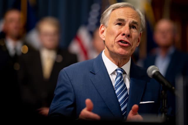 <p>Brandon Bell/Getty </p> Governor Greg Abbott