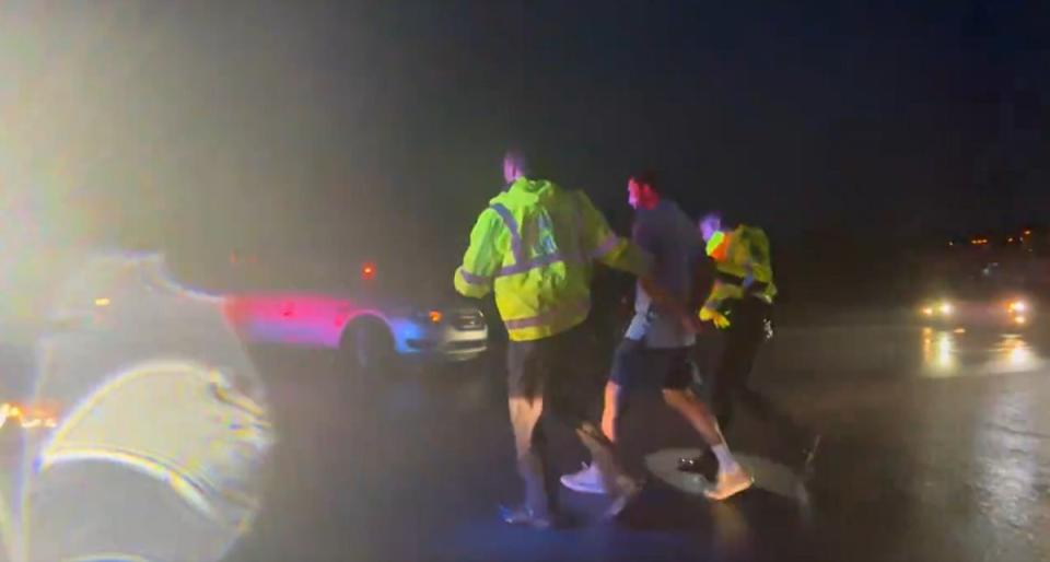 World number one Scottie Scheffler is detained by police after reportedly attempting to get around a traffic jam caused by a fatal accident near Valhalla (ESPN/Jeff Darlington/Handout/PA Wire)