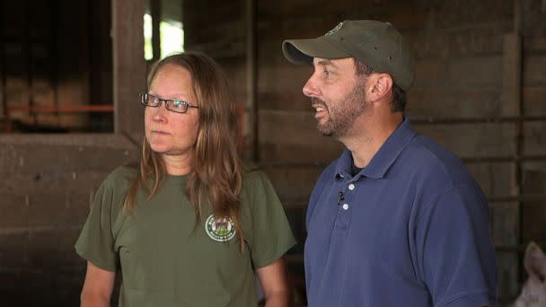 PHOTO: Ruth and John Jovaag of Austin, Minn., are part of the Niman Ranch network of family farmers raising pigs in what they call humane conditions that include ample space, fresh air and plenty of hay. (ABC News)