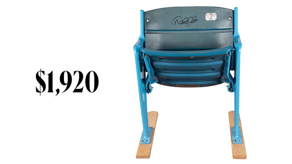 Oddball memorabilia—such as this seat from Yankee Stadium, signed by Derek Jeter—is gaining importance in the market.