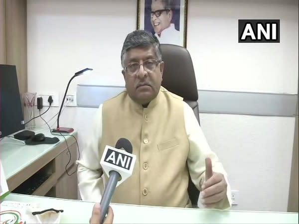 Union Minister Ravi Shankar Prasad speaks to ANI in Patna on Friday. [Photo/ANI]