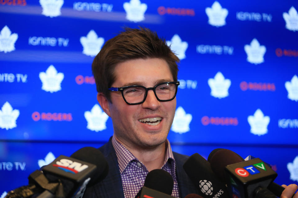 Toronto Maple Leafs general manager Kyle Dubas was happy to celebrate Pride among the city's residents on Sunday. (Rene Johnston/Toronto Star via Getty Images)