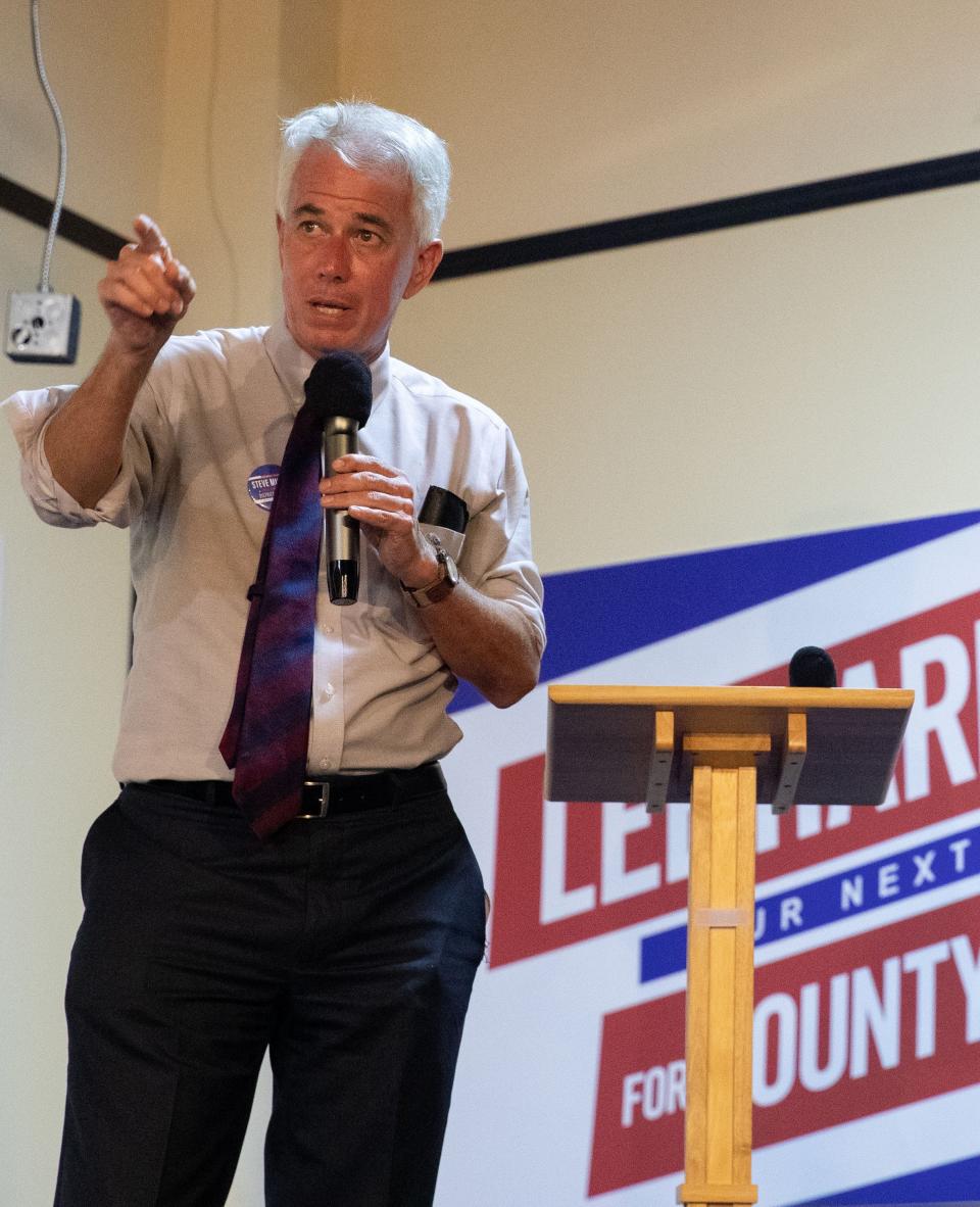 Shelby County District Attorney General candidate Steve Mulroy speaks during an election watch party on Thursday, Aug. 4, 2022, in Memphis.