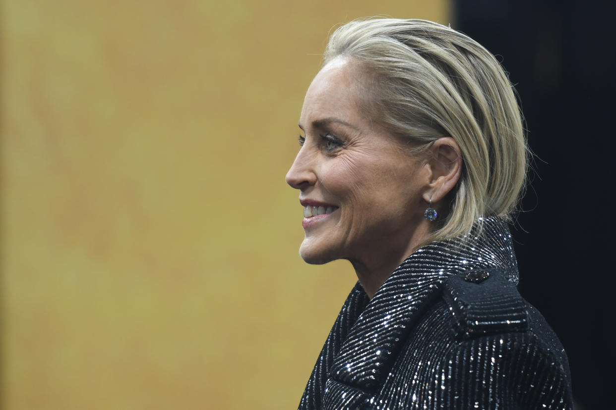 Sharon Stone arrives for the 21st GQ Men of the Year Award at Komische Oper in Berlin.  On Thursday, November 7, 2019, in Berlin, Germany. (Photo by Artur Widak/NurPhoto via Getty Images)