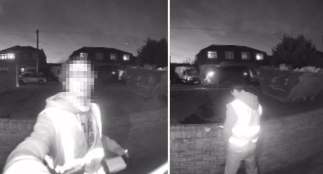 Ring doorbell camera catches man peering into home at night over