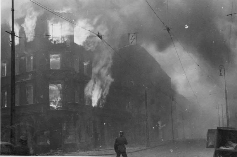 On April 19, 1943, Jewish residents of the Warsaw ghetto revolted when Germans tried to resume deportations to the Treblinka concentration camp. File Photo by Franz Konrad/Wikimedia