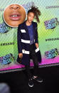 <p>Grills haven’t been trendy since Nelly sang about “Grillz” in 2005 — but Jaden Smith wants to change that. Supporting his father at the premiere of his new film, the young actor rocked a pair of metallic teeth coverings with a pretty preppy outfit. <i>(Photo: Getty Images)</i></p>