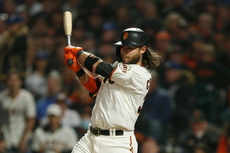 Brandon Crawford #35 of the San Francisco Giants is a fantasy baseball sleeper