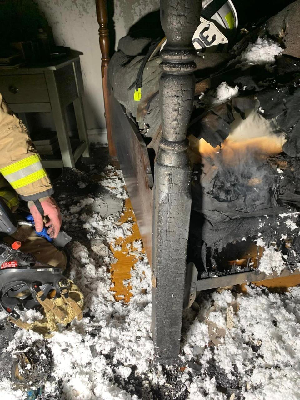 A Friday morning fire was contained to an unoccupied bedroom thanks to the homeowners' quick thinking in reclosing the bedroom door, Leitersburg Fire Chief Kirk Mongan said.