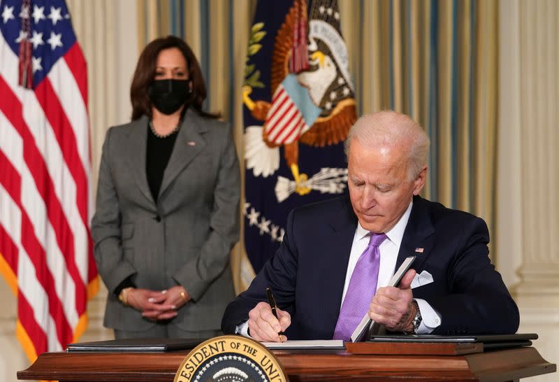 Biden signs executive orders on his racial equity agenda at the White House in Washington