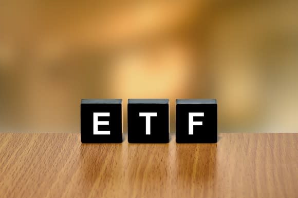 Letter blocks spelling out "ETF"