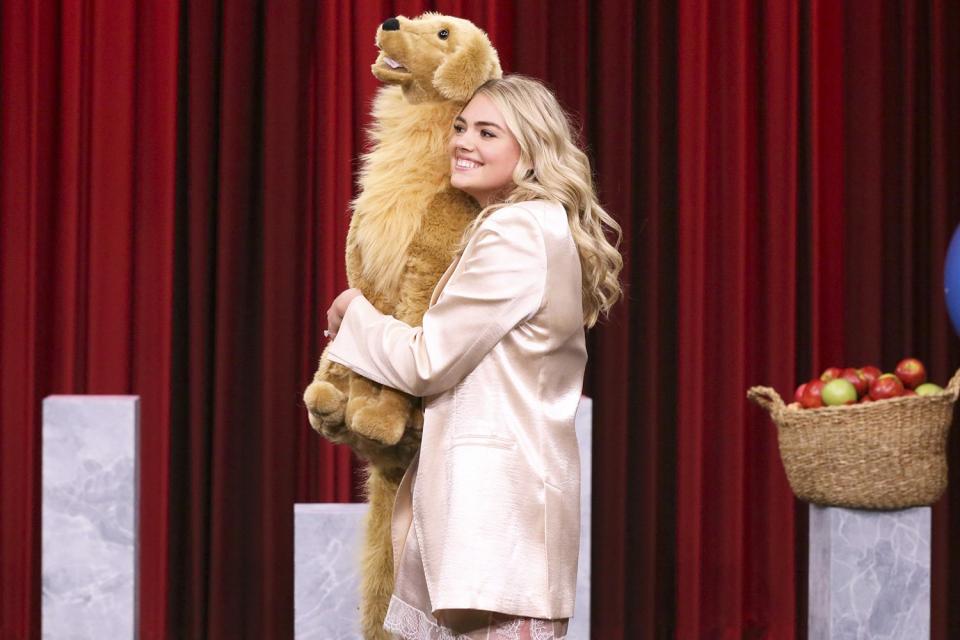 Kate Upton plays a round of “Heavy or Light” during her guest appearance on <i>The Tonight Show Starring Jimmy Fallon</i> on Monday in N.Y.C.