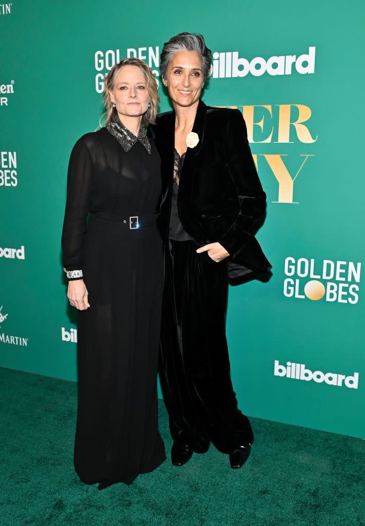 jodie foster and alexandra hedison at 2024 billboard golden globes after party