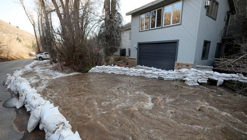 Water levels are high from snowmelt in Emigration Canyon on Tuesday, May 2, 2023.