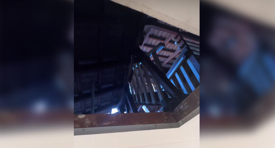 A contractor discovered the 'creepy' attic in the home. Source: Tiktok 