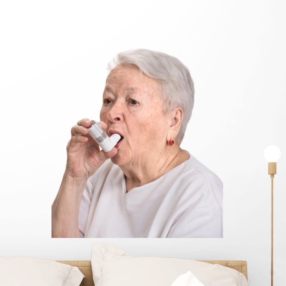 Senior Woman With Asthma Wall Decal