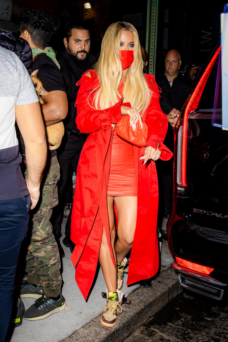 Khloe Kardashian attends the “Saturday Night Live” afterparty with Scott Disick at Zero Bond in New York City. - Credit: @TheHapaBlonde / SplashNews.com