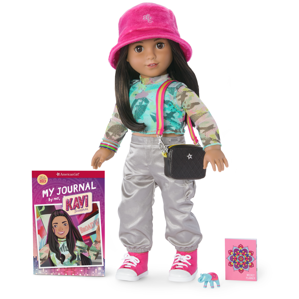 <p><a href="https://go.redirectingat.com?id=74968X1596630&url=https%3A%2F%2Fwww.americangirl.com%2Fproducts%2Fkavi-sharma-doll-journal-and-accessories-05bun81&sref=https%3A%2F%2F" rel="nofollow noopener" target="_blank" data-ylk="slk:Shop Now;elm:context_link;itc:0;sec:content-canvas" class="link ">Shop Now</a></p><p>2023 Girl of the Year Kavi Collection</p><p>americangirl.com</p><p>$151.00</p><span class="copyright">American Girl®</span>
