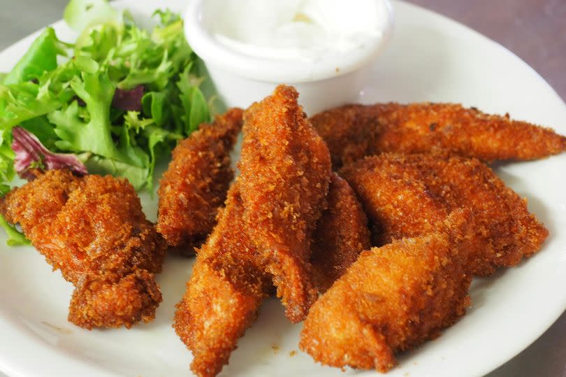 Fried chicken stock photo