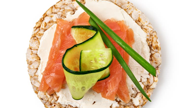 Rice cake with lox
