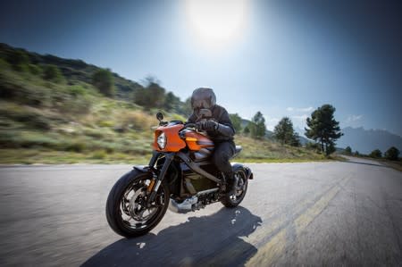 La nueva motocicleta eléctrica de Harley-Davidson, LiveWire, se muestra en esta foto publicada por Harley-Davidson