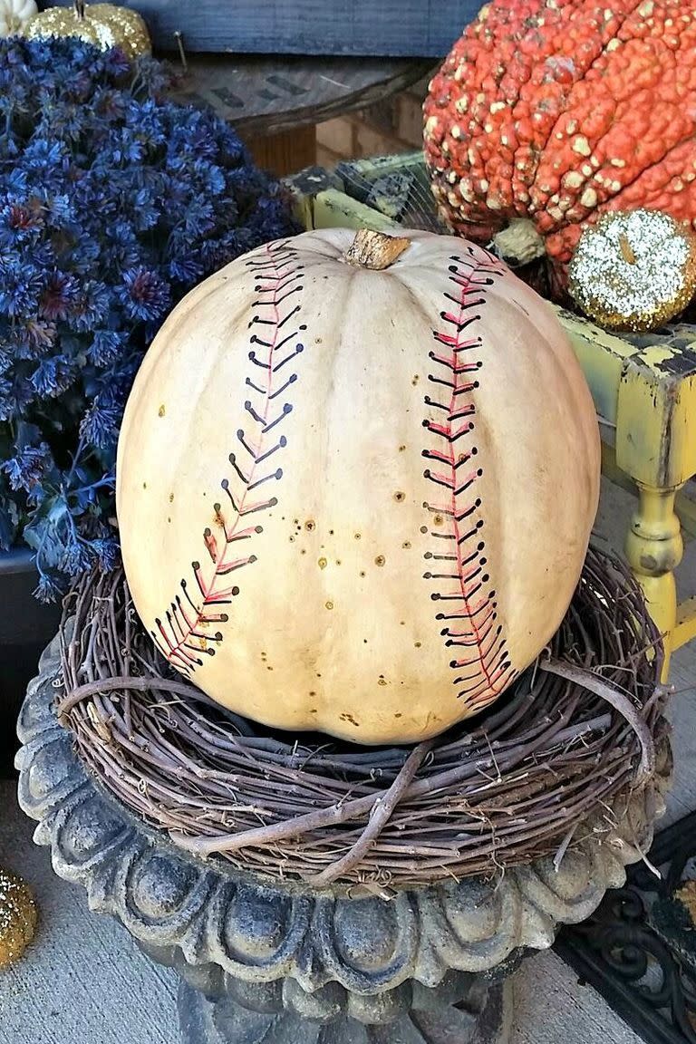 Vintage Baseball Pumpkin