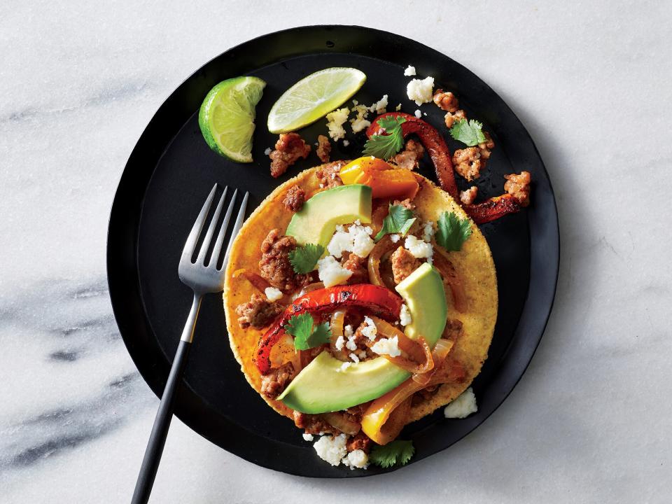 Chorizo and Bell Pepper Tostadas