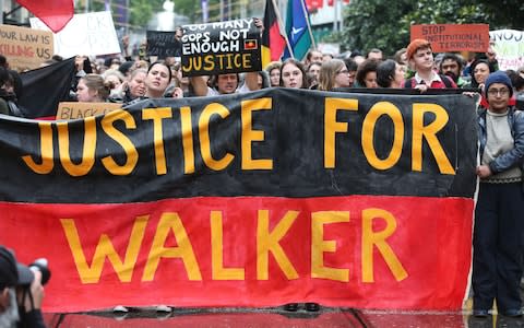 Aboriginal and Torres Strait Islander communities and allies are calling for justice for the 19-year-old Warlpiri man  - Credit: DAVID CROSLING/EPA-EFE/REX
