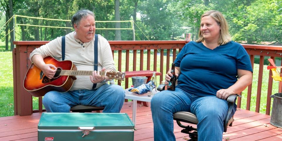 Bridget Everett with Mike Hagerty, who played her father on HBO dramedy "Somebody Somewhere." Hagerty died in May 2022.